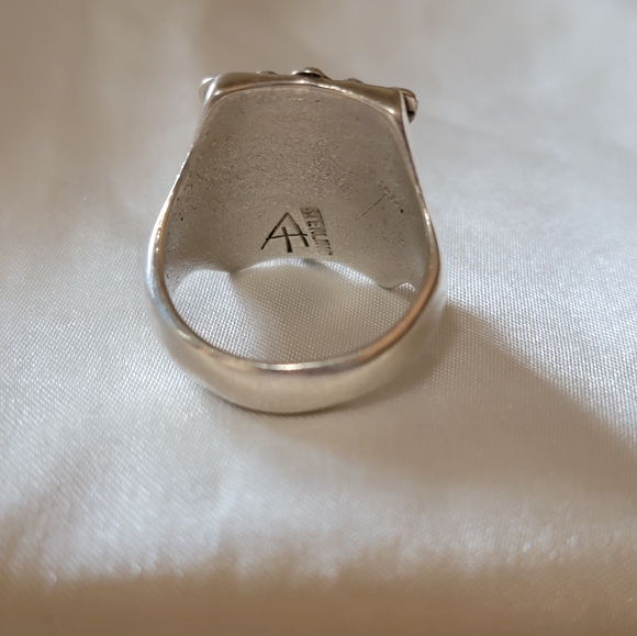 Big Rectangle Signet Ring Sterling - Picture 4 of 5